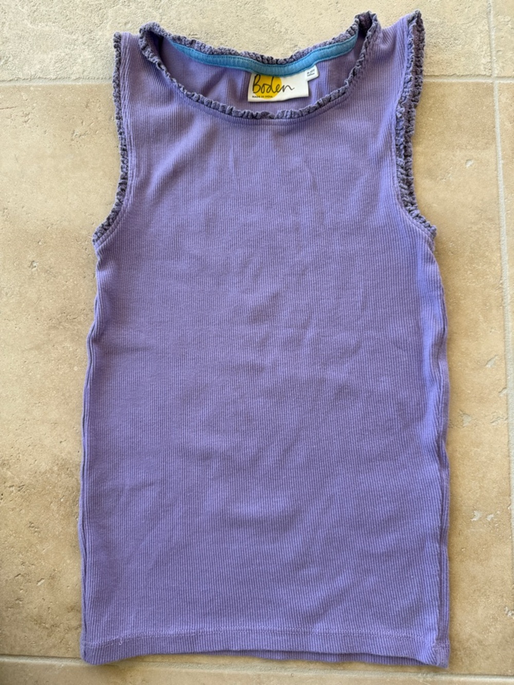 Boden Purple Ribbed Sleeveless Top